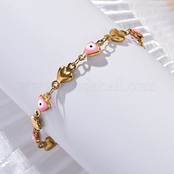 Ionenplattierung (IP) 304 Edelstahl-Gliederkettenarmbänder&nbsp;BJEW-P236-30G-04