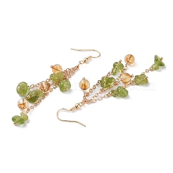 Boucles d'oreilles pendantes en laiton plaqué or&nbsp;EJEW-K275-01G-04