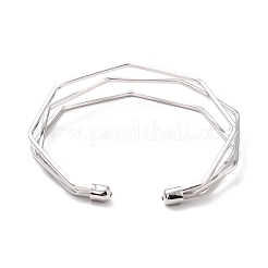 Bracciali con polsino a tripla linea&nbsp;BJEW-C010-01S