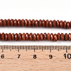 Los abalorios rojos jaspe hebras naturales&nbsp;G-T141-62