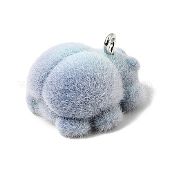 Pendentifs en résine opaque floqués&nbsp;RESI-G128-01G