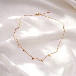 Colliers pendentifs géométriques en forme de larme en acier inoxydable 304 sertis de zirconiums cubiques transparents pour femmes&nbsp;YD2643