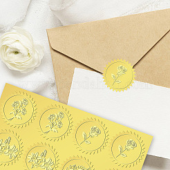 6 selbstklebende geprägte Aufkleber aus Aluminiumfolienpapier mit Mustern&nbsp;DIY-WH0451-003