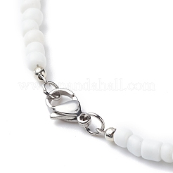 Braccialetto e collana di perle di plastica e vetro e semi di perline&nbsp;SJEW-JS01255