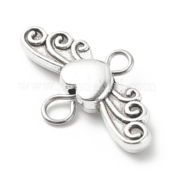 Corazón de aleación de estilo tibetano con encantos de conector de ala&nbsp;PALLOY-JF01773