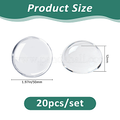 20 Stück transparente Glascabochons&nbsp;GGLA-FH0001-05