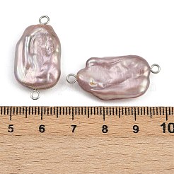 Ciondoli con connettori in perle d'acqua dolce naturali Keshi&nbsp;STAS-D378-14P