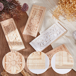4 Stück natürliches Massivholz&nbsp;WOOD-FH0002-38