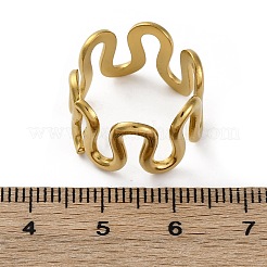 Wave 304 Edelstahl Fingerringe für Damen&nbsp;RJEW-F174-06G