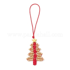 Weihnachtsbaum-Anhänger aus Glasperlen&nbsp;HJEW-MZ00373-01