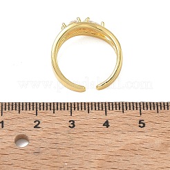 Anelli aperti con polsino in acciaio inossidabile 304 con pavé di zirconi cubici&nbsp;CU-CBA46D5-06G