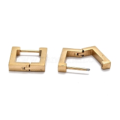 Pendientes de aro huggie cuadrados de acero inoxidable 304&nbsp;STAS-J033-09B-G