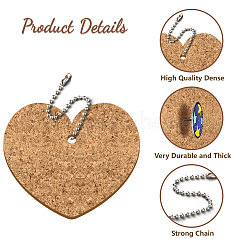 4 pendentif décoratif en liège&nbsp;KEYC-PB0001-02H