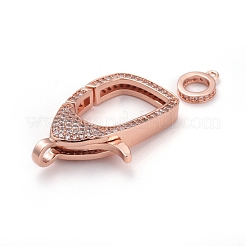 Ottone micro spianare zirconi fermagli aragosta artiglio&nbsp;ZIRC-F110-94RG-04