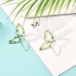 Pendientes colgantes de cuentas de vidrio de mariposa para niña mujer&nbsp;EJEW-JE04658-03