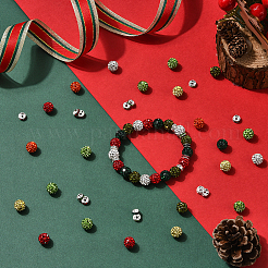 Weihnachtsthema 84 Stück 7 Farben handgemachte Polymer Clay Strass runde Perlen&nbsp;RB-PA0001-06