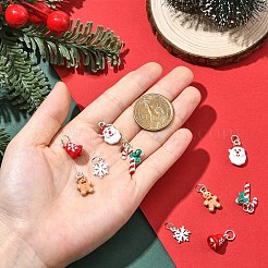 5 colgante de aleación de esmalte con temática navideña de 5 estilos&nbsp;XMAS-YW0001-01C