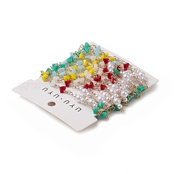 Plastica fatta a mano e imitazione di perle di vetro e catene di perline triangolari&nbsp;CHC-C026-30