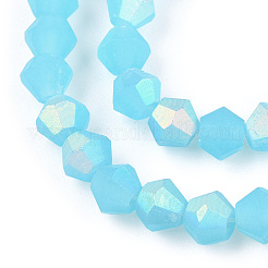 Brins de perles en verre dépoli imitation jade bicône&nbsp;GLAA-F029-JM4mm-A03