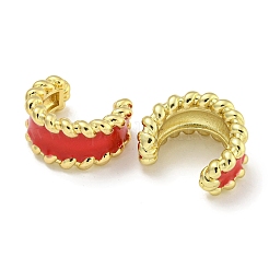 Boucles d'oreilles manchette en laiton et émail&nbsp;EJEW-C104-079B-02