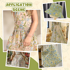 Blumenmuster Polyester Spitzenstoff&nbsp;DIY-WH0061-019B