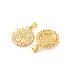Pendentifs avec zircon cubiques à micro-pavés en laiton&nbsp;ZIRC-G165-02G