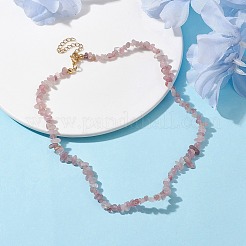 Collana di perline di quarzo rosa naturale&nbsp;NJEW-JN04616-13