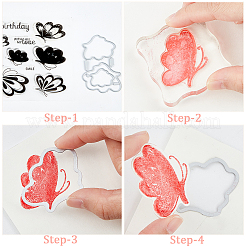 1 Stück transparente Silikonstempel mit Schmetterlingsmotiv&nbsp;DIY-CP0009-56
