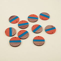 Pendentifs en résine & bois transparent deux tons&nbsp;RESI-CJ0005-02
