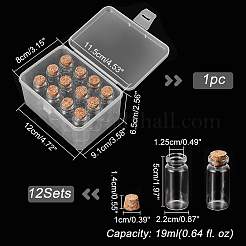 12 pz barattolo di vetro bottiglie di vetro contenitori di perline&nbsp;AJEW-PH0004-63