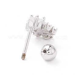 Schneeflocke klare Zirkonia-Ohrstecker für Frauen&nbsp;EJEW-A065-03P