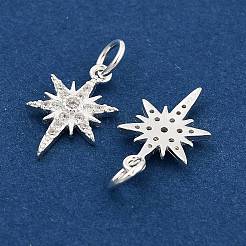 925 Sterling Silber Micro Pave klare Zirkonia Stern Charms mit Biegeringen&nbsp;STER-K181-06S