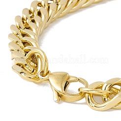 Bracelet à grosses chaînes gourmettes en acier inoxydable 304 plaqué sous vide PVD pour hommes et femmes&nbsp;STAS-E001-02G
