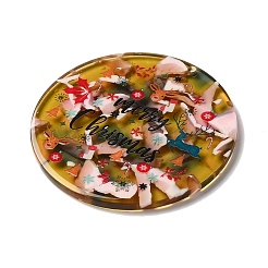 Pendentifs transparents en acétate de cellulose (résine) sur le thème de Noël&nbsp;OACR-L018-03C