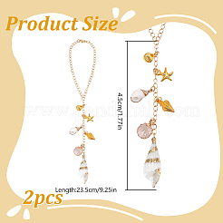 2 ciondolo decorativo in lega e conchiglia naturale&nbsp;HJEW-DR00184