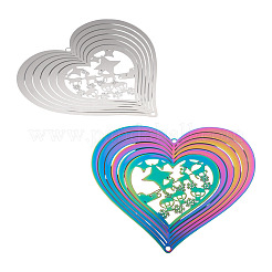 2 pz 2 colori 201 connettori/ciondoli in acciaio inossidabile&nbsp;STAS-TA0005-65
