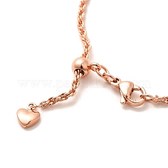 Colliers coulissants réglables en chaîne de corde en laiton plaqué rack de 2 mm pour femmes et hommes&nbsp;MAK-L044-06RG