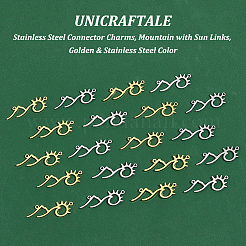 20 Stück 2 Farben 304 Edelstahl-Anschluss-Charms&nbsp;STAS-UN0043-14