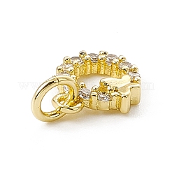 Breloques en laiton zircon cubique transparent&nbsp;ZIRC-F132-55G