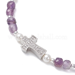 Natürlichen Amethyst Perlen Stretch-Armbänder&nbsp;BJEW-JB13199-03