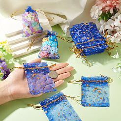 30 bolsa de regalo con cordón de organza con estampado dorado de luna y estrella&nbsp;ABAG-TA0002-21D