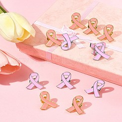 12 stücke 2 arten brust krebs awareness pink ribbon emaille pin&nbsp;JEWB-FS0001-08