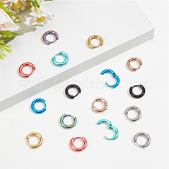 16 pieza de pendientes de aro huggie de acero inoxidable 304 de 8 colores para mujeres y hombres&nbsp;EJEW-SC0010-94