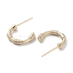 Orecchini a bottone in lega con semianello avvolto in filo da donna&nbsp;EJEW-H309-10KCG