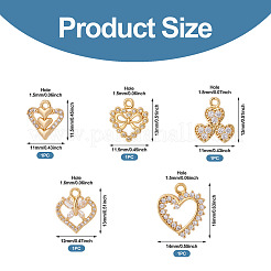 5 Stk. 5 Stile Messing Micro Pave Zirkonia Anhänger&nbsp;KK-TA0002-99