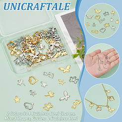 2 Farbe 304 Edelstahl-Charms&nbsp;STAS-UN0019-25