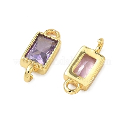 Breloques de connecteur en laiton pavé de zircone cubique&nbsp;KK-L264-08G