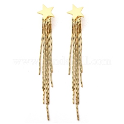 Gestellplattierte Stern-Ohrstecker aus Messing&nbsp;EJEW-P226-15G