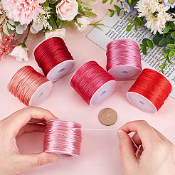 5 rotolo di cordini in nylon satinato a coda di topo in 5 colori&nbsp;NWIR-PH0002-09B-02