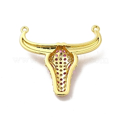 Charms connettore in ottone placcato cremagliera con micro pavé di zirconi cubici&nbsp;KK-P230-04G-04
